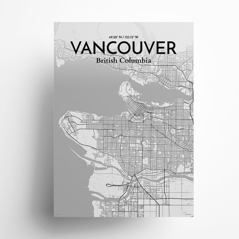 Vancouver City Map Poster – Detailed Art Print of Vancouver, British Columbia for Home Decor, Office Decor, Travel Art, and Unique Gifts