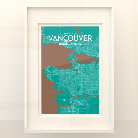 Vancouver City Map Poster – Detailed Art Print of Vancouver, British Columbia for Home Decor, Office Decor, Travel Art, and Unique Gifts