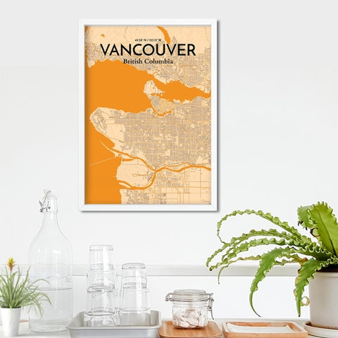 Vancouver City Map Poster – Detailed Art Print of Vancouver, British Columbia for Home Decor, Office Decor, Travel Art, and Unique Gifts