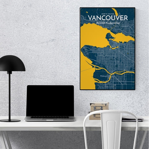 Vancouver City Map Poster – Detailed Art Print of Vancouver, British Columbia for Home Decor, Office Decor, Travel Art, and Unique Gifts