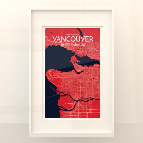 Vancouver City Map Poster – Detailed Art Print of Vancouver, British Columbia for Home Decor, Office Decor, Travel Art, and Unique Gifts