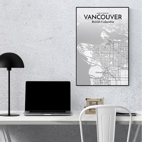 Vancouver City Map Poster – Detailed Art Print of Vancouver, British Columbia for Home Decor, Office Decor, Travel Art, and Unique Gifts