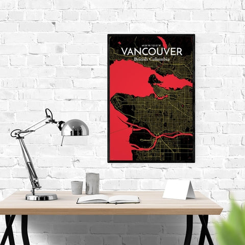 Vancouver City Map Poster – Detailed Art Print of Vancouver, British Columbia for Home Decor, Office Decor, Travel Art, and Unique Gifts