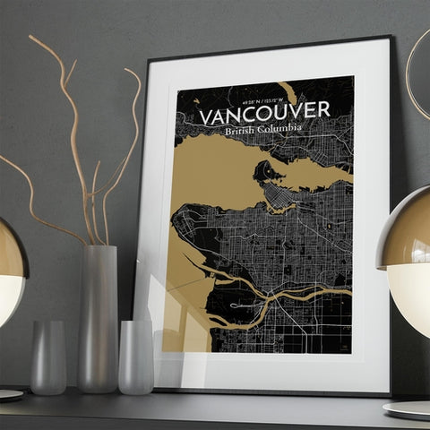 Vancouver City Map Poster – Detailed Art Print of Vancouver, British Columbia for Home Decor, Office Decor, Travel Art, and Unique Gifts