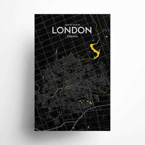 London Ontario City Map Poster – Detailed Art Print of London, Ontario for Home Decor, Office Decor, Travel Art, and Unique Gifts