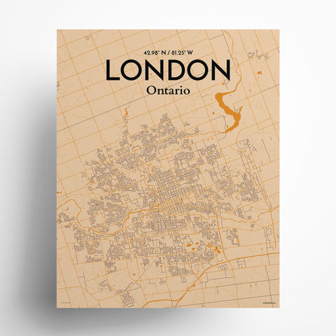 London Ontario City Map Poster – Detailed Art Print of London, Ontario for Home Decor, Office Decor, Travel Art, and Unique Gifts