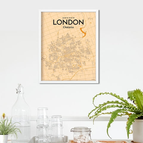 London Ontario City Map Poster – Detailed Art Print of London, Ontario for Home Decor, Office Decor, Travel Art, and Unique Gifts