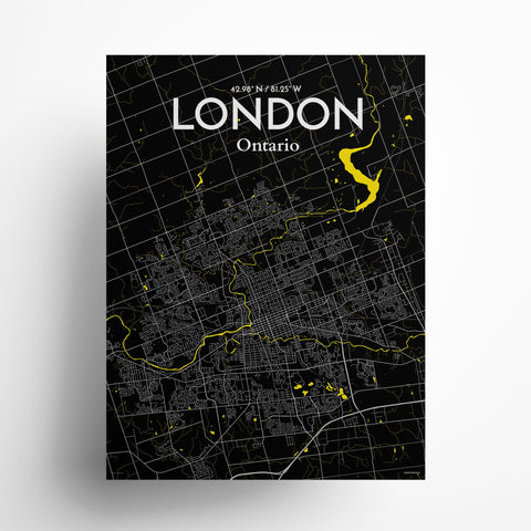 London Ontario City Map Poster – Detailed Art Print of London, Ontario for Home Decor, Office Decor, Travel Art, and Unique Gifts