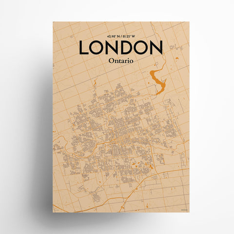 London Ontario City Map Poster – Detailed Art Print of London, Ontario for Home Decor, Office Decor, Travel Art, and Unique Gifts