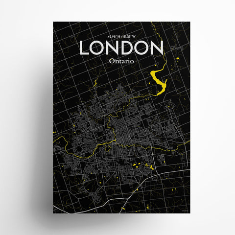 London Ontario City Map Poster – Detailed Art Print of London, Ontario for Home Decor, Office Decor, Travel Art, and Unique Gifts