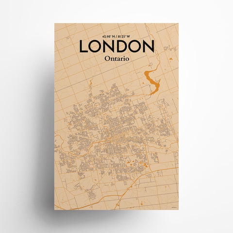 London Ontario City Map Poster – Detailed Art Print of London, Ontario for Home Decor, Office Decor, Travel Art, and Unique Gifts