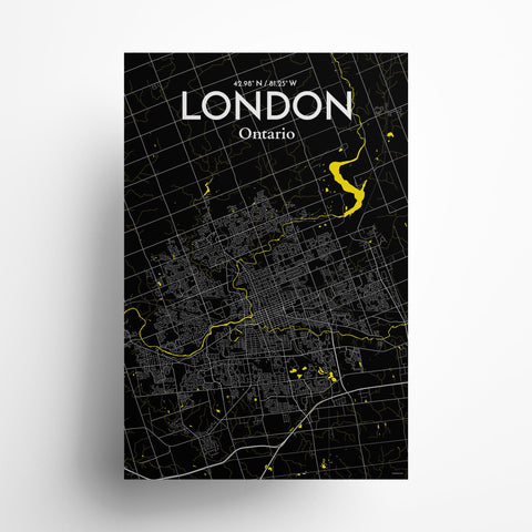 London Ontario City Map Poster – Detailed Art Print of London, Ontario for Home Decor, Office Decor, Travel Art, and Unique Gifts