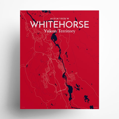 Whitehorse Yukon City Map Poster – Detailed Art Print of Whitehorse, Yukon Canada City Map Art for Home Decor, Office Decor, and Unique Gifts