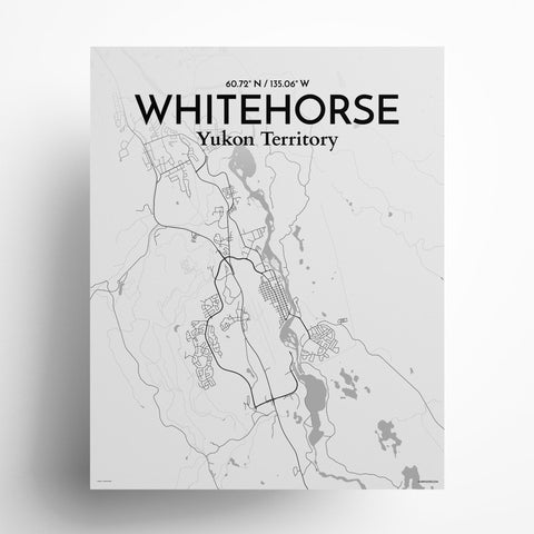 Whitehorse Yukon City Map Poster – Detailed Art Print of Whitehorse, Yukon Canada City Map Art for Home Decor, Office Decor, and Unique Gifts