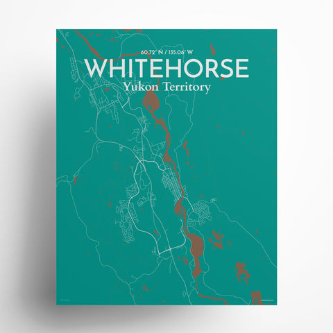 Whitehorse Yukon City Map Poster – Detailed Art Print of Whitehorse, Yukon Canada City Map Art for Home Decor, Office Decor, and Unique Gifts