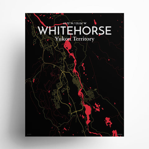 Whitehorse Yukon City Map Poster – Detailed Art Print of Whitehorse, Yukon Canada City Map Art for Home Decor, Office Decor, and Unique Gifts