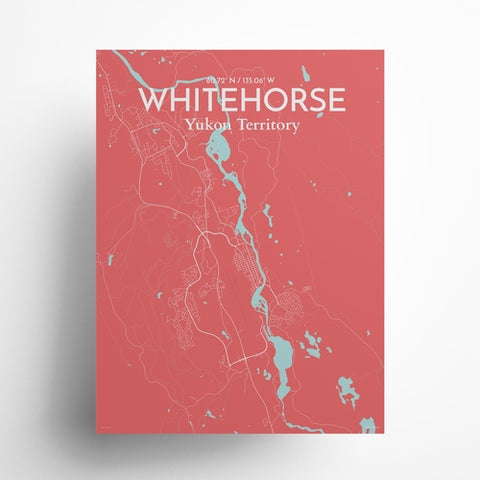 Whitehorse Yukon City Map Poster – Detailed Art Print of Whitehorse, Yukon Canada City Map Art for Home Decor, Office Decor, and Unique Gifts