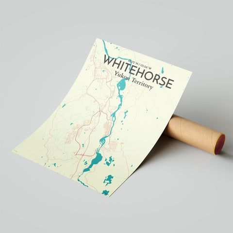 Whitehorse Yukon City Map Poster – Detailed Art Print of Whitehorse, Yukon Canada City Map Art for Home Decor, Office Decor, and Unique Gifts