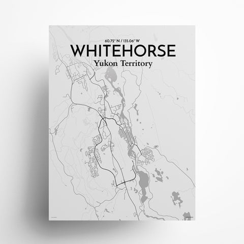 Whitehorse Yukon City Map Poster – Detailed Art Print of Whitehorse, Yukon Canada City Map Art for Home Decor, Office Decor, and Unique Gifts