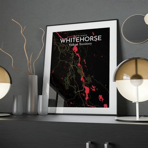 Whitehorse Yukon City Map Poster – Detailed Art Print of Whitehorse, Yukon Canada City Map Art for Home Decor, Office Decor, and Unique Gifts