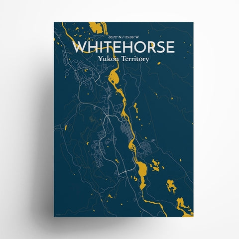 Whitehorse Yukon City Map Poster – Detailed Art Print of Whitehorse, Yukon Canada City Map Art for Home Decor, Office Decor, and Unique Gifts