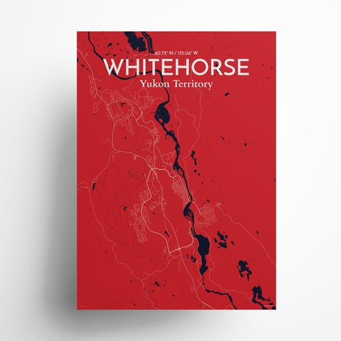 Whitehorse Yukon City Map Poster – Detailed Art Print of Whitehorse, Yukon Canada City Map Art for Home Decor, Office Decor, and Unique Gifts