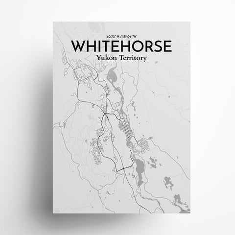 Whitehorse Yukon City Map Poster – Detailed Art Print of Whitehorse, Yukon Canada City Map Art for Home Decor, Office Decor, and Unique Gifts