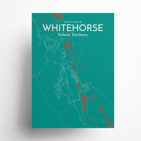 Whitehorse Yukon City Map Poster – Detailed Art Print of Whitehorse, Yukon Canada City Map Art for Home Decor, Office Decor, and Unique Gifts