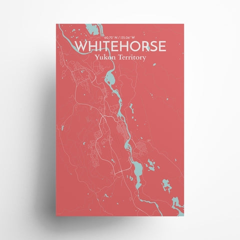 Whitehorse Yukon City Map Poster – Detailed Art Print of Whitehorse, Yukon Canada City Map Art for Home Decor, Office Decor, and Unique Gifts