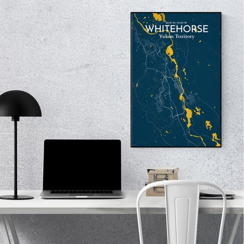 Whitehorse Yukon City Map Poster – Detailed Art Print of Whitehorse, Yukon Canada City Map Art for Home Decor, Office Decor, and Unique Gifts