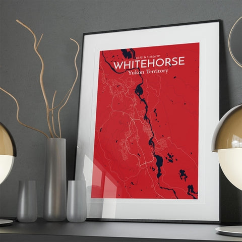 Whitehorse Yukon City Map Poster – Detailed Art Print of Whitehorse, Yukon Canada City Map Art for Home Decor, Office Decor, and Unique Gifts