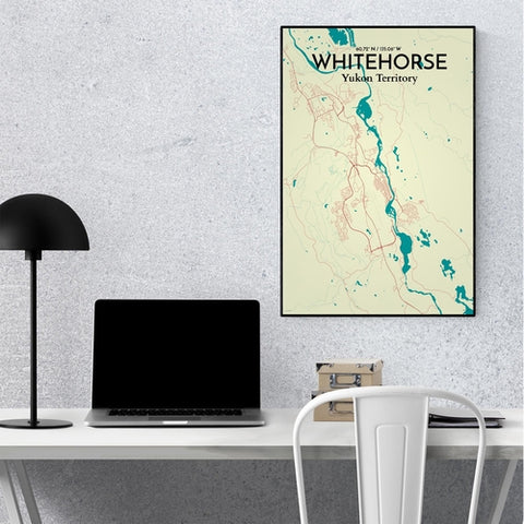 Whitehorse Yukon City Map Poster – Detailed Art Print of Whitehorse, Yukon Canada City Map Art for Home Decor, Office Decor, and Unique Gifts