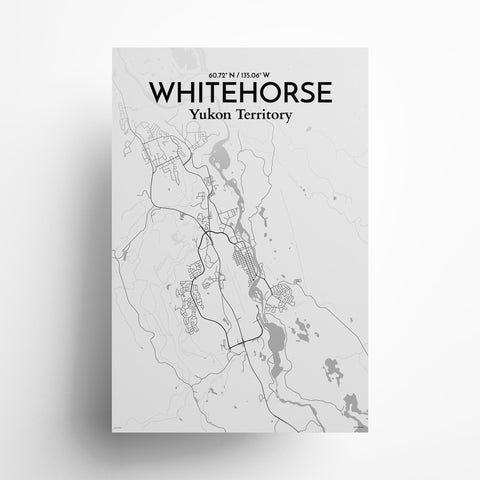 Whitehorse Yukon City Map Poster – Detailed Art Print of Whitehorse, Yukon Canada City Map Art for Home Decor, Office Decor, and Unique Gifts