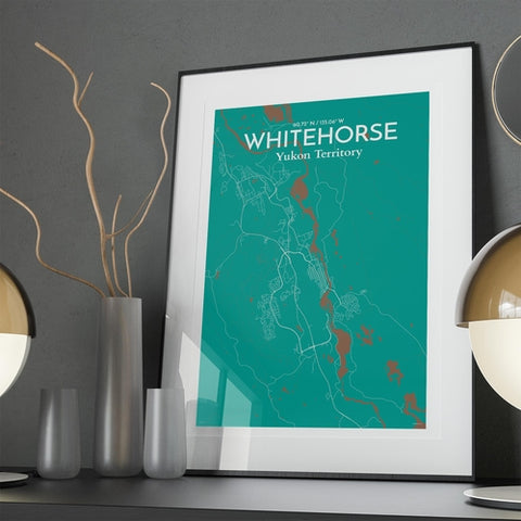 Whitehorse Yukon City Map Poster – Detailed Art Print of Whitehorse, Yukon Canada City Map Art for Home Decor, Office Decor, and Unique Gifts