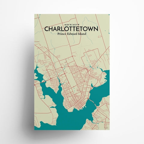 Charlottetown PEI Map Poster – Detailed Art Print of Charlottetown, Prince Edward Island for Home Decor, Office Decor, Travel Art, and Unique Gifts