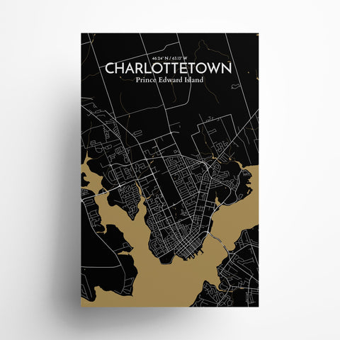 Charlottetown PEI Map Poster – Detailed Art Print of Charlottetown, Prince Edward Island for Home Decor, Office Decor, Travel Art, and Unique Gifts