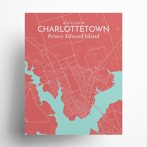 Charlottetown PEI Map Poster – Detailed Art Print of Charlottetown, Prince Edward Island for Home Decor, Office Decor, Travel Art, and Unique Gifts