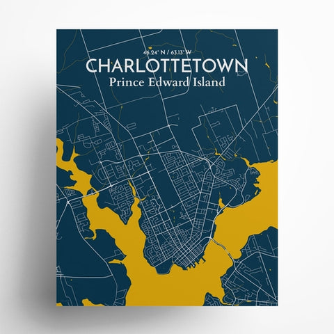 Charlottetown PEI Map Poster – Detailed Art Print of Charlottetown, Prince Edward Island for Home Decor, Office Decor, Travel Art, and Unique Gifts