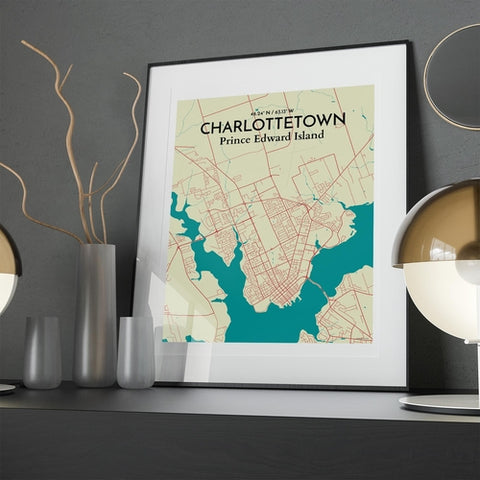 Charlottetown PEI Map Poster – Detailed Art Print of Charlottetown, Prince Edward Island for Home Decor, Office Decor, Travel Art, and Unique Gifts