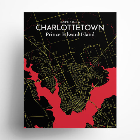 Charlottetown PEI Map Poster – Detailed Art Print of Charlottetown, Prince Edward Island for Home Decor, Office Decor, Travel Art, and Unique Gifts