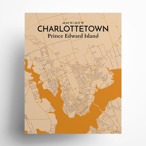 Charlottetown PEI Map Poster – Detailed Art Print of Charlottetown, Prince Edward Island for Home Decor, Office Decor, Travel Art, and Unique Gifts