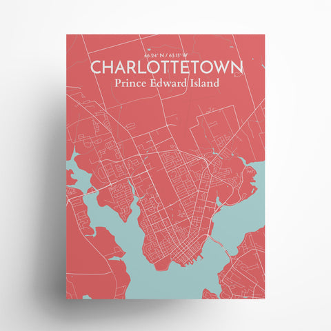 Charlottetown PEI Map Poster – Detailed Art Print of Charlottetown, Prince Edward Island for Home Decor, Office Decor, Travel Art, and Unique Gifts