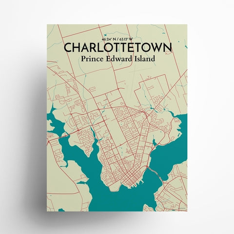 Charlottetown PEI Map Poster – Detailed Art Print of Charlottetown, Prince Edward Island for Home Decor, Office Decor, Travel Art, and Unique Gifts