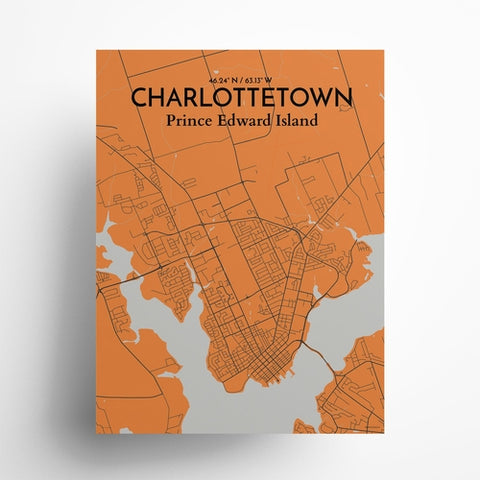 Charlottetown PEI Map Poster – Detailed Art Print of Charlottetown, Prince Edward Island for Home Decor, Office Decor, Travel Art, and Unique Gifts