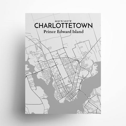 Charlottetown PEI Map Poster – Detailed Art Print of Charlottetown, Prince Edward Island for Home Decor, Office Decor, Travel Art, and Unique Gifts