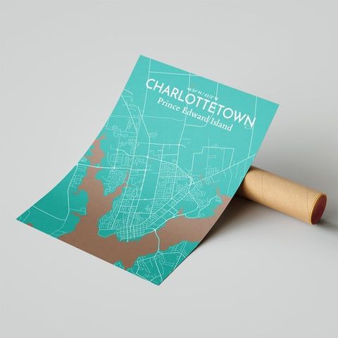 Charlottetown PEI Map Poster – Detailed Art Print of Charlottetown, Prince Edward Island for Home Decor, Office Decor, Travel Art, and Unique Gifts