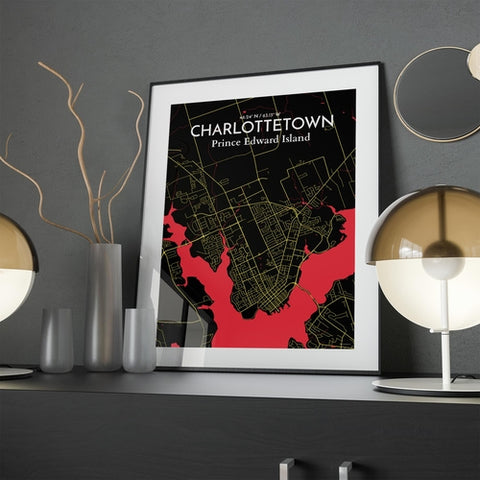 Charlottetown PEI Map Poster – Detailed Art Print of Charlottetown, Prince Edward Island for Home Decor, Office Decor, Travel Art, and Unique Gifts