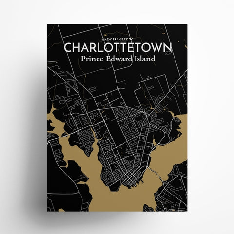 Charlottetown PEI Map Poster – Detailed Art Print of Charlottetown, Prince Edward Island for Home Decor, Office Decor, Travel Art, and Unique Gifts