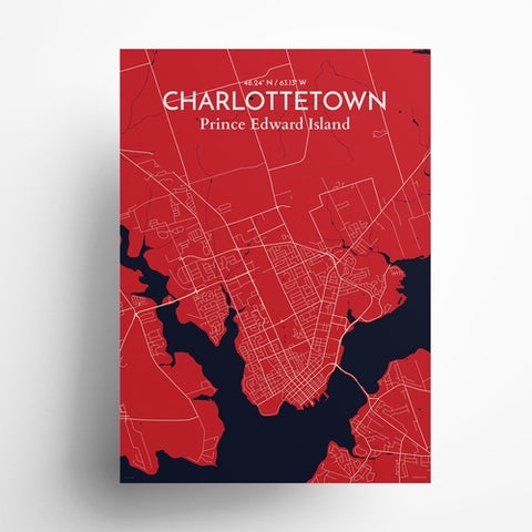 Charlottetown PEI Map Poster – Detailed Art Print of Charlottetown, Prince Edward Island for Home Decor, Office Decor, Travel Art, and Unique Gifts