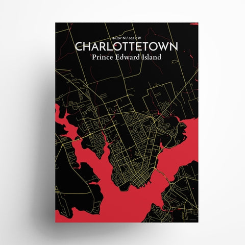 Charlottetown PEI Map Poster – Detailed Art Print of Charlottetown, Prince Edward Island for Home Decor, Office Decor, Travel Art, and Unique Gifts